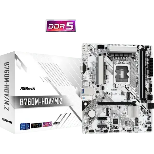 ASRock B760M-HDV/M.2 DDR5 Micro ATX Motherboard