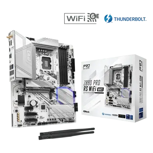 ASRock Z890 Pro RS WiFi White LGA1851 DDR5 ATX Motherboard